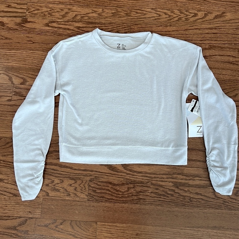 Zella crew neck crop top M NWT